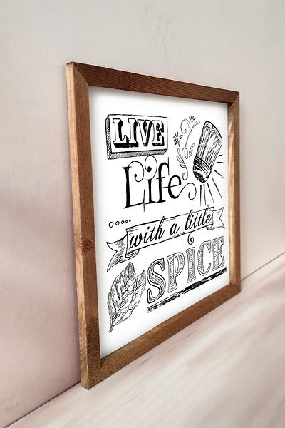 Wooden Factory Trăiește viața cu puțină SPICE, trăiește viața cu puțină SPICE Pictură cu rame din lemn