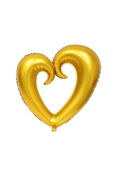 Bkmc Heart Gold Foil Balloon with Empty Center