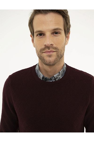 Pierre Cardin Claret Red Slim Fit Sweater