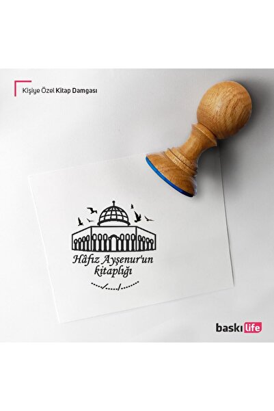 Baskı Life Kişiye Özel Kitap Damgası Kitap Mührü Kaşe Kitap Mühür Özel Damga