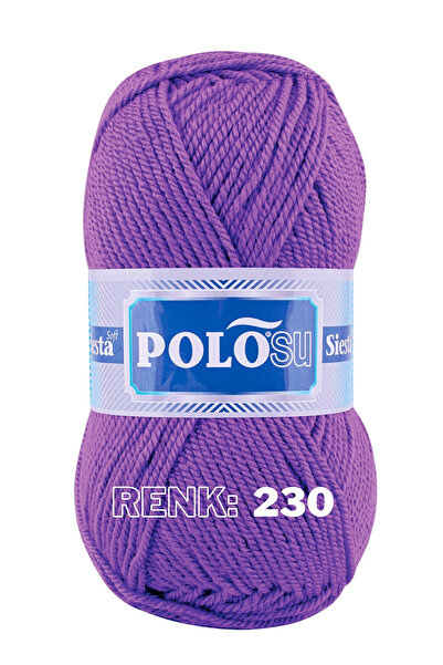 Polosu Eflatun Siesta Soft Atkı Yelek Kazak El Örgü Ipliği Renk: 230