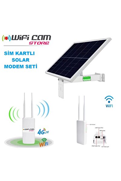 WIFICAM PLUS 60 Watt Panelli Sim Kartlı Güneş Enerjili Dış Mekan Wifi Modem Seti