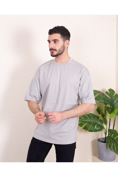 Braazi Unisex Oversize Painting Gray Loose Cut T-shirt
