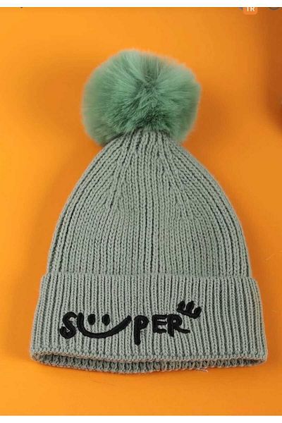 KZY STORE Двоен комплект шапка със супер бродиран шал за момче (2-15 години)