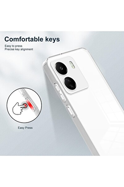 m.tk moveteck Xiaomi Redmi 13c Kılıf Kamera Korumalı Şeffaf Silikon Yumuşak Arka Kapak Ultra Thin Pürüzsüz