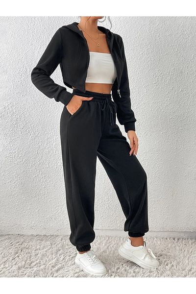 SBCSPORT ΔΥΟ Jogger Sweatpants-Μαύρο και γκρι λαστιχένιο πόδι ψηλόμεσο