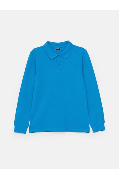 LC Waikiki Tricou de bază cu mânecă lungă pentru băiat cu gât polo