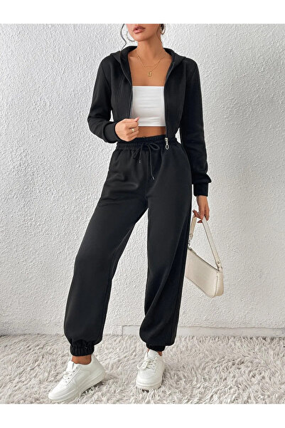 SBCSPORT TWO Jogger Sweatpants-Black And Gray Rubber Leg High Waist Sweatpants