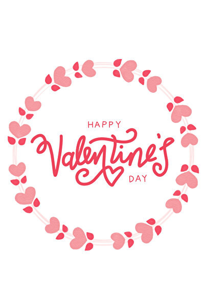 Pera Sevgililer Günü Özel Tasarım Yuvarlak Sticker 4.5 Cm 72 Adet