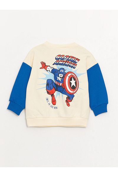 LC Waikiki Crew Neck Long Sleeve Marvel Printed Baby Boy Sweatshirt