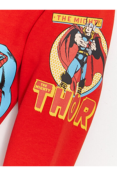 LC Waikiki Chlapecká mikina s dlouhým rukávem Marvel s potiskem Crew Neck