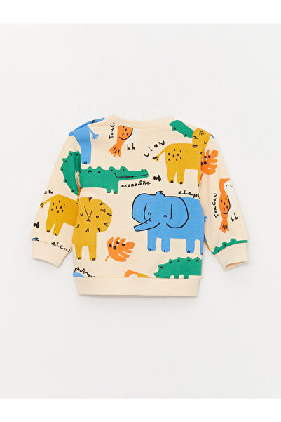 LC Waikiki Crew nyakú, nyomott pulóver és melegítőnadrág kisfiúnak - 2 darabos készlet