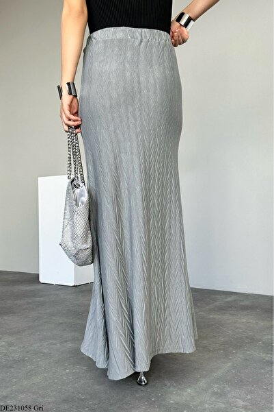 Lupies Kadın Beli Lastikli Zikzaklı Etek