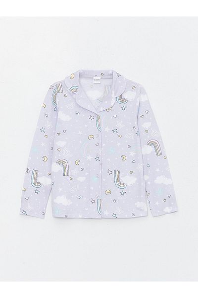 LC Waikiki Set de pijamale pentru fetiță, cu guler de cămașă, cu mâneci lungi