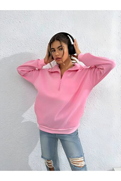 NewCabin Νέα σεζόν 3 Φούτερ με μισό φερμουάρ με χοντρό ράστερ