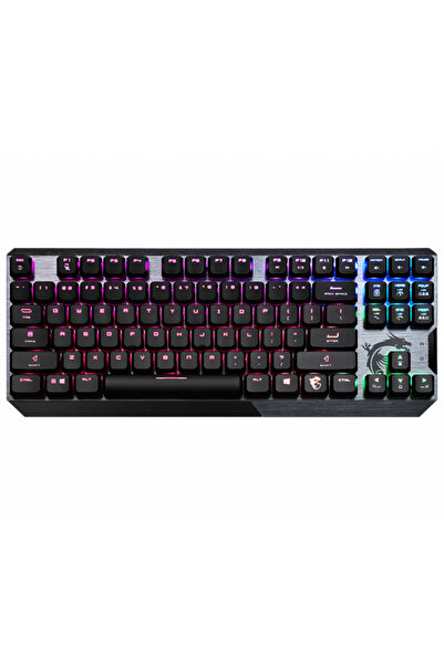 MSI Vigor Gk50 Low Profile Tkl Tr Q Rgb Kailh Low Profile Switch Mekanik Kabl...