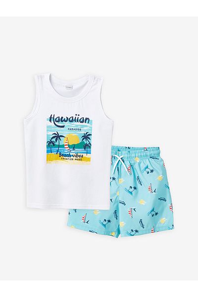 LC Waikiki Boys' Crew Neck Tank Top and Swim Shorts