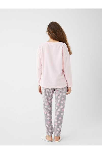 LC Waikiki Dámské pyžamo s dlouhým rukávem a vzorem Crew Neck