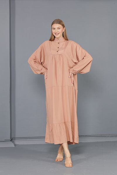 mervemoda Γυναικείο φόρεμα ισλαμικής ύφανσης γιακά hakim μεγάλου μεγέθους