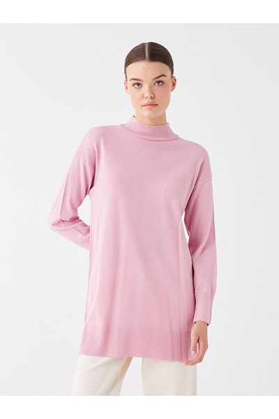 LC Waikiki Half Turtleneck Plain Long Sleeve Women's Knitwear Tunic