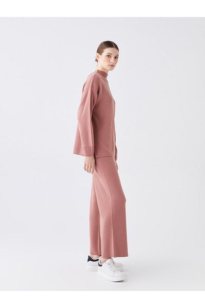 LC Waikiki Dámské hladké úpletové kalhoty slim Fit s elastickým pasem