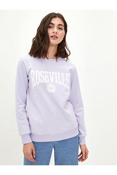 LC Waikiki Dámská mikina s dlouhým rukávem a výstřihem - potištěná