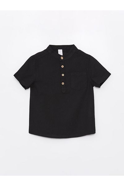LC Waikiki Hakim Collar Short Sleeve Basic Baby Boy Shirt