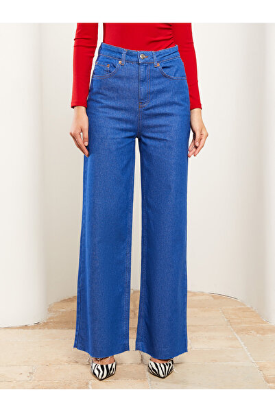 LC Waikiki Magas derekú női farmer nadrág - széles, egyenes szabású