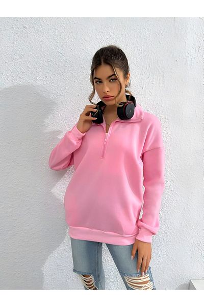 NewCabin New Season 3 Thread Half Zipper Thick Raised Sweatshirt