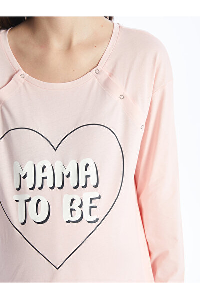 LC Waikiki LCW DREAM Crew nyakú nyomtatott hosszú ujjú kismama pizsama szett