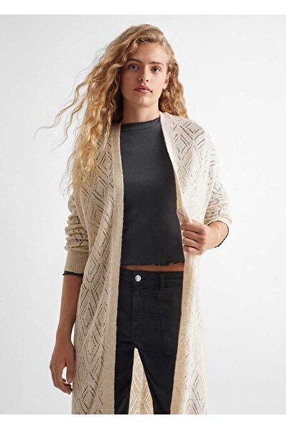 Mango Teen Ajur örgü uzun hırka