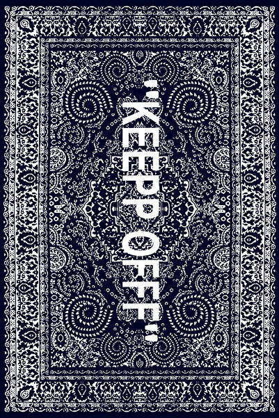 Rugs Modern Halı Mira Keep Off Yazılı Lacivert Klasik Modern Halı 881