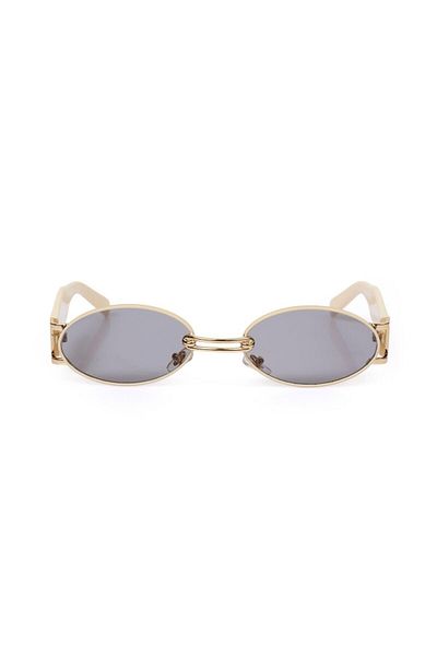Angel Eyes Women's Sunglasses Oval Cream Frame Black Glass