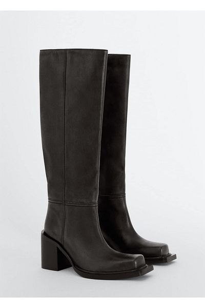 MANGO Woman Lange Lederstiefel
