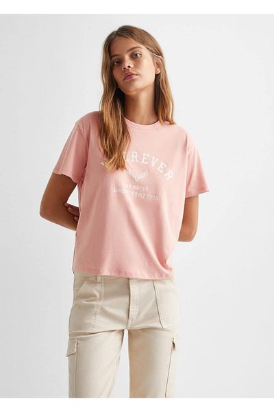 Mango Teen Tricou din bumbac cu model