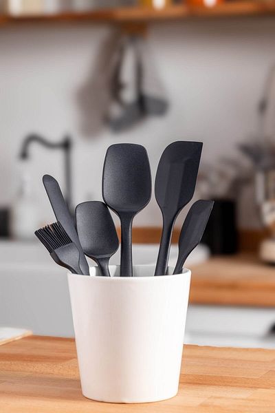 FH finehome 9-12 Molin Black Silicone Serving Set - BPA Free 6 Pieces