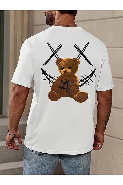 AMMA Μπλουζάκι Unisex Teddy Bear Printed Oversize 100% Cotton Boyfriend