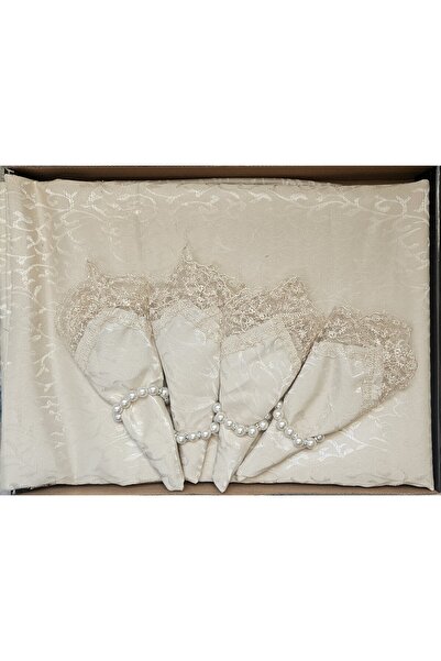 ESAS ÇEYİZ Fransız Güpürlü Kdk Kumaş Yemek Masası Takımı Runnerlı--18 Parça