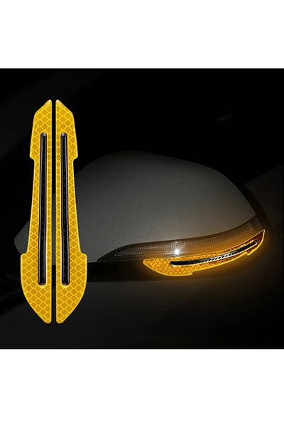MeyZone Auto Vehicle Side Mirror Reflector Sticker Side Mirror Protector Sticker Cat Eye Yellow