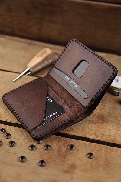 New Coast Leather 1900's Ръчно изработен мъжки портфейл от естествена кожа