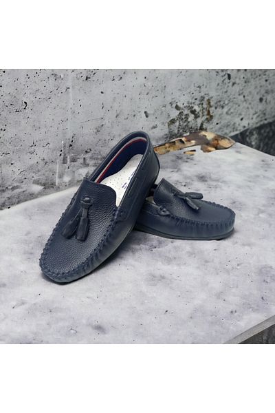PATİK BEBE pantofi balerini ortopedici din piele naturala pentru baieti bleumarin