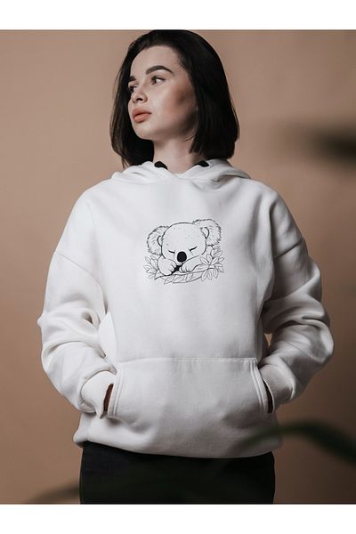 AEMİ Γυναικεία φούτερ με κουκούλα με στάμπα Koala