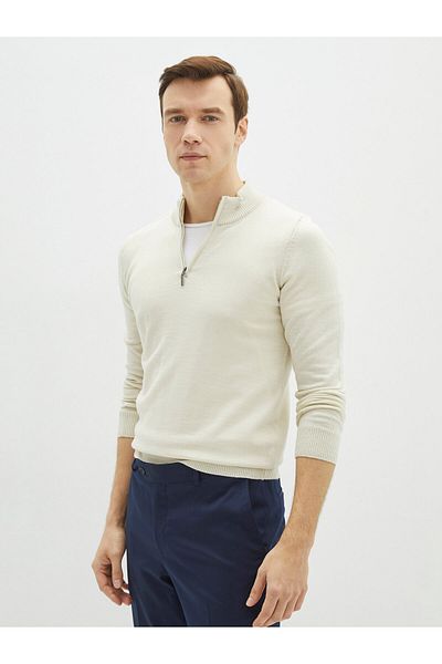 LC Waikiki Stand Collar Long Sleeve Slim Men's Knitwear Sweatshirt