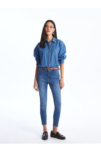 LC Waikiki Super Skinny Fit Damenjeans mit Gürtelbund