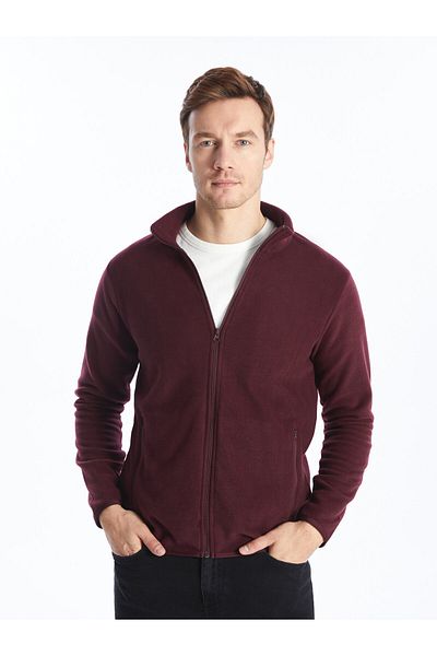 LC Waikiki Ανδρική ζακέτα Fleece - Stand γιακά, Μακρυμάνικο