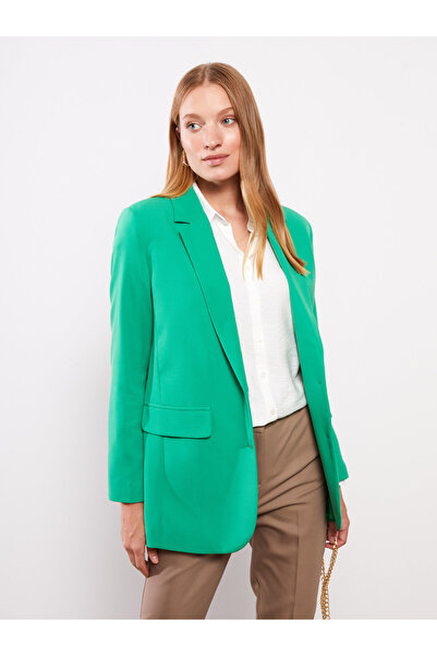 LC Waikiki Κλείσιμο με κουμπί μπροστά, ίσιο μακρυμάνικο γυναικείο σακάκι