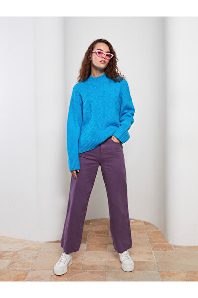 LC Waikiki Pulover de damă cu mânecă lungă și decolteu cu model