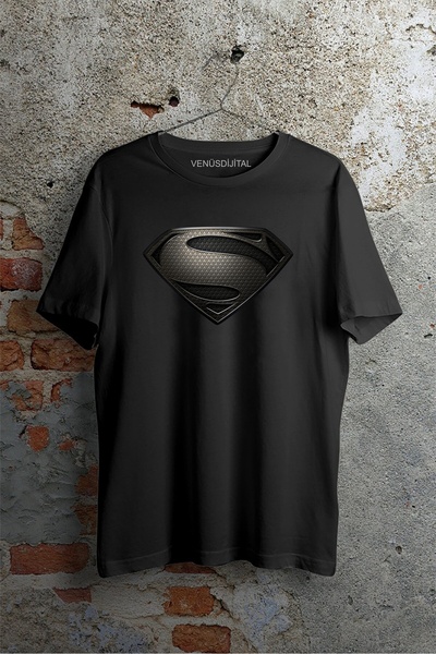 venüsdijital Muška majica sa crnim logotipom Čoveka od čelika