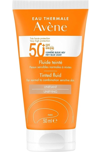 Avène Fluide SPF 50+ - كريم واقي من الشمس عادي ومختلط ملون (50 مل)