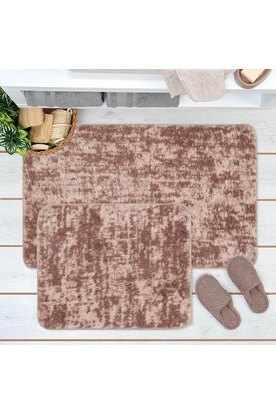 Nuvomon Wellsoft Beige Bath Mat - 50x60 cm + 60x100 cm